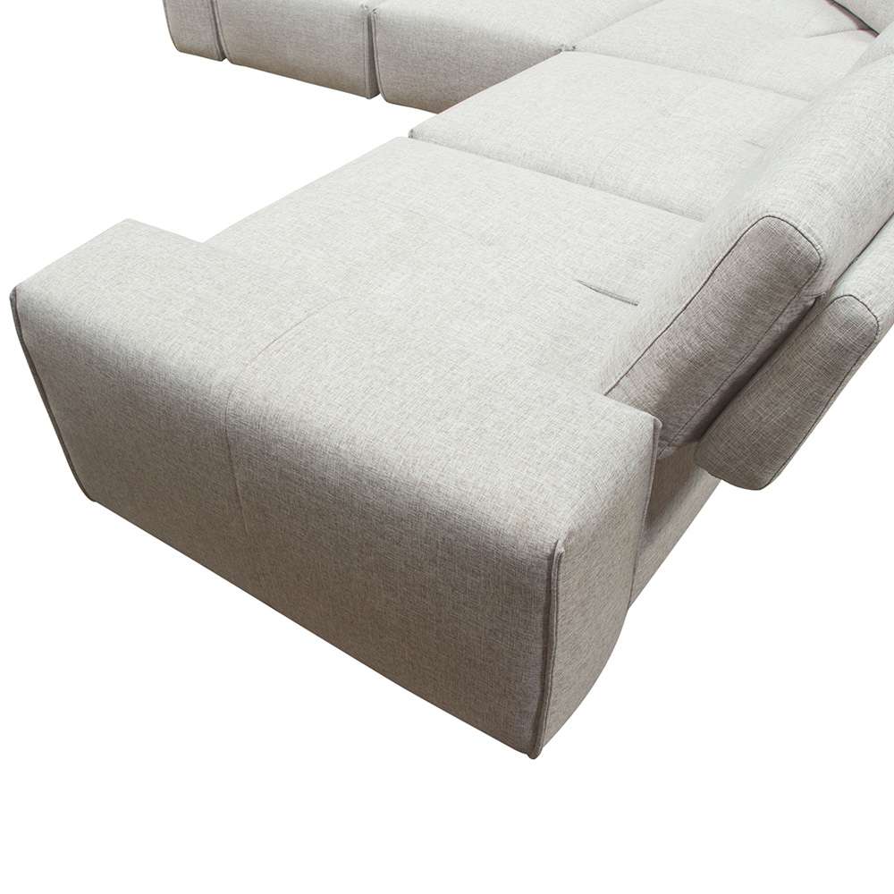 Diamond Sofa Jazz Modular 5-Seater Corner Sectional with Adjustable Backrests in Light Brown Fabric - JAZZ4AC1SC2ARLB veiw 13
