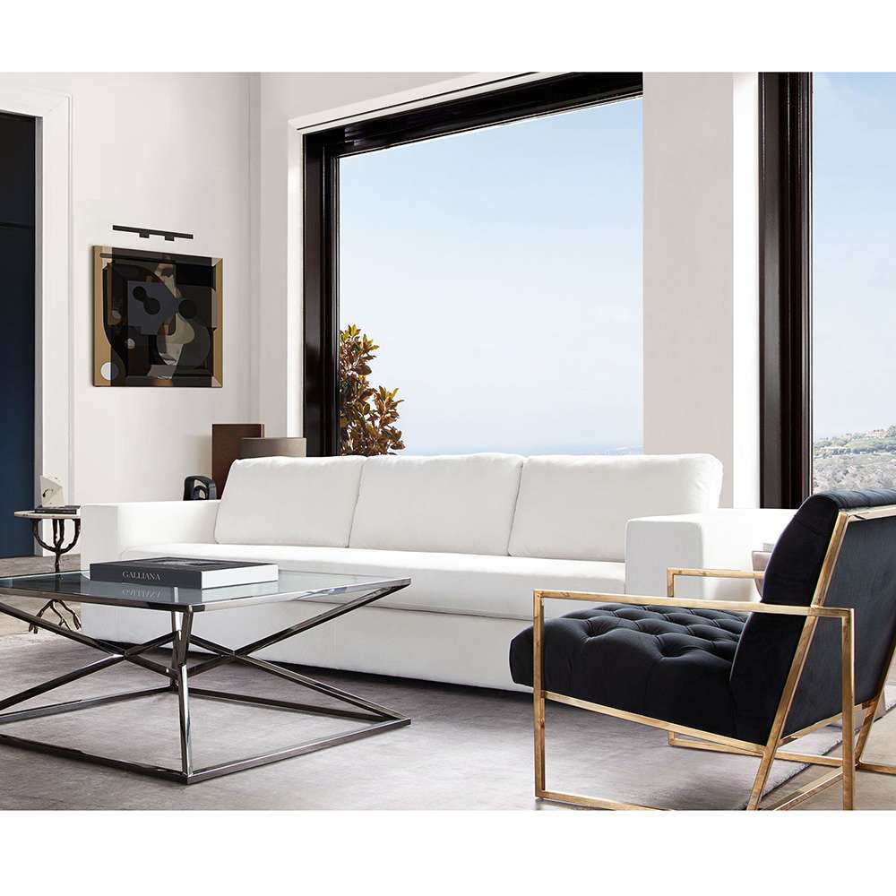 Diamond Sofa - Muse Sofa in Mist White Performance Fabric w/ (4) Black Accent Pillows - MUSESOWH veiw 4
