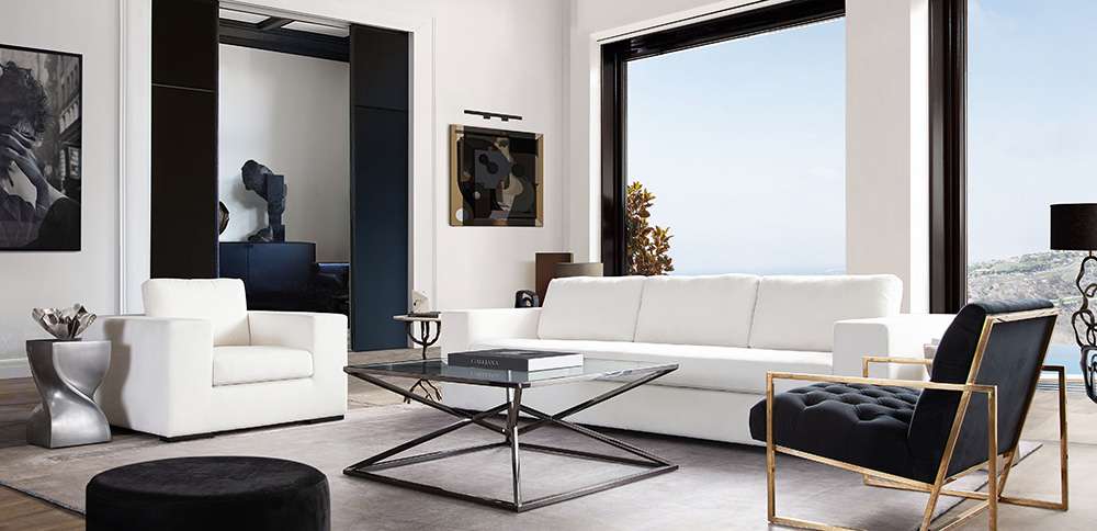 Diamond Sofa - Muse Sofa in Mist White Performance Fabric w/ (4) Black Accent Pillows - MUSESOWH veiw 5