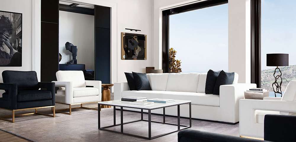 Diamond Sofa - Muse Sofa in Mist White Performance Fabric w/ (4) Black Accent Pillows - MUSESOWH veiw 6