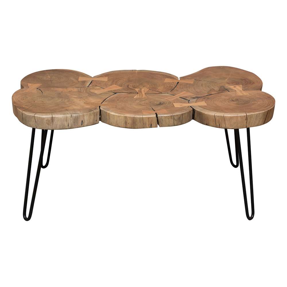 Diamond Sofa - Joss Natural Acacia One of a Kind Live Edge Rectangle Cocktail Table w/ Black Hairpin Legs - JOSSRCTNA veiw 1