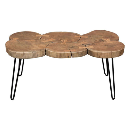 Diamond Sofa - Joss Natural Acacia One of a Kind Live Edge Rectangle Cocktail Table w/ Black Hairpin Legs - JOSSRCTNA veiw 1
