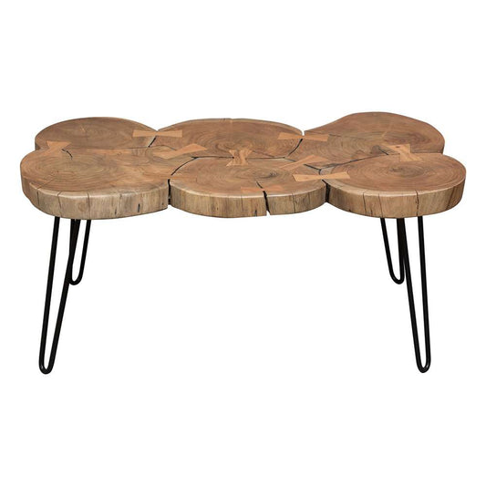 Diamond Sofa - Joss Natural Acacia One of a Kind Live Edge Rectangle Cocktail Table w/ Black Hairpin Legs - JOSSRCTNA veiw 1