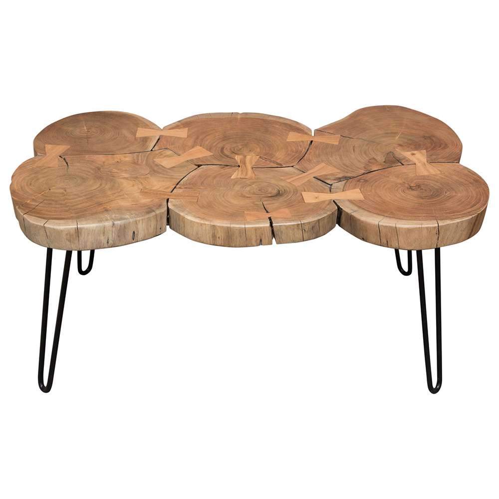 Diamond Sofa - Joss Natural Acacia One of a Kind Live Edge Rectangle Cocktail Table w/ Black Hairpin Legs - JOSSRCTNA veiw 2