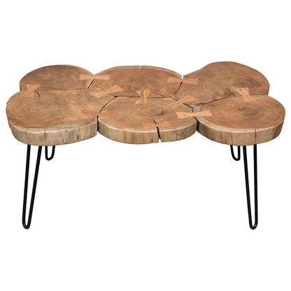 Diamond Sofa - Joss Natural Acacia One of a Kind Live Edge Rectangle Cocktail Table w/ Black Hairpin Legs - JOSSRCTNA veiw 2