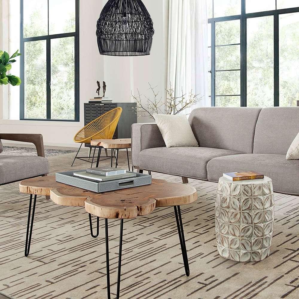 Diamond Sofa - Joss Natural Acacia One of a Kind Live Edge Rectangle Cocktail Table w/ Black Hairpin Legs - JOSSRCTNA veiw 4