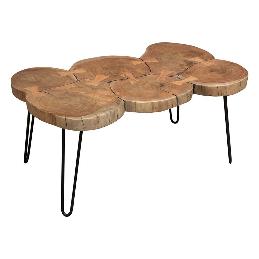 Diamond Sofa - Joss Natural Acacia One of a Kind Live Edge Rectangle Cocktail Table w/ Black Hairpin Legs - JOSSRCTNA veiw 5