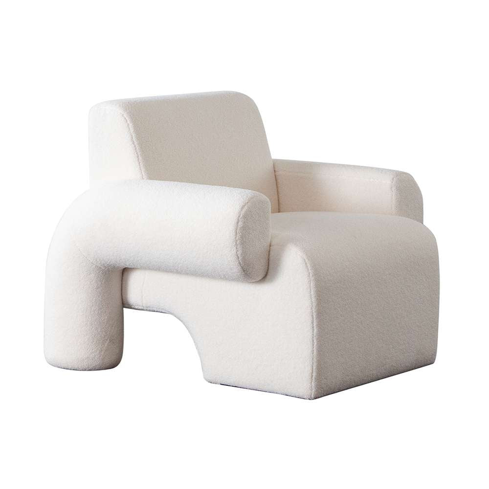 Diamond Sofa - Noa Accent Chair in Ivory Sherpa Fabric - NOACHIV veiw 2