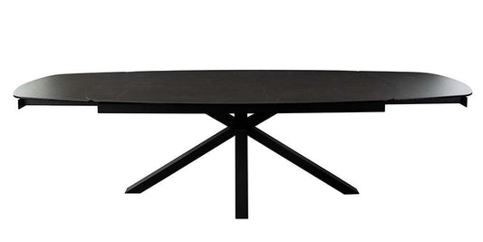 Diamond Sofa - Onyx Rectangle Extension Dining Table w/ Black Ceramic Glass Top & Black Metal Leg - ONYXDTBL veiw 1