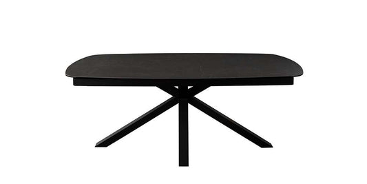 Diamond Sofa - Onyx Rectangle Extension Dining Table w/ Black Ceramic Glass Top & Black Metal Leg - ONYXDTBL veiw 2