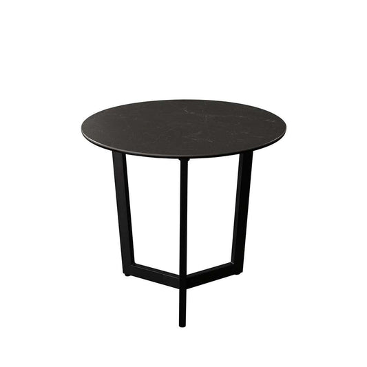 Diamond Sofa - Onyx Round End Table w/ Black Ceramic Glass Top & Black Metal Leg - ONYXETBL veiw 1