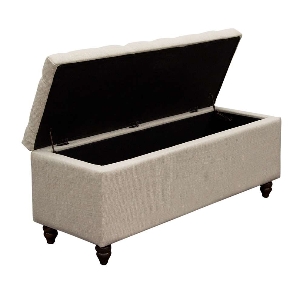 Diamond Sofa - Park Ave Tufted Lift-Top Storage Trunk - Desert Sand Linen - PARKAVETRSD veiw 4