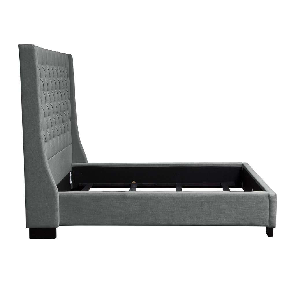 Diamond Sofa - Park Avenue Eastern King Tufted Bed with Vintage Wing in Grey Linen  - PARKAVEGREKBED_CLOSEOUT veiw 3