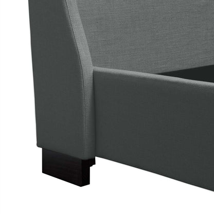 Diamond Sofa - Park Avenue Eastern King Tufted Bed with Vintage Wing in Grey Linen  - PARKAVEGREKBED_CLOSEOUT veiw 5