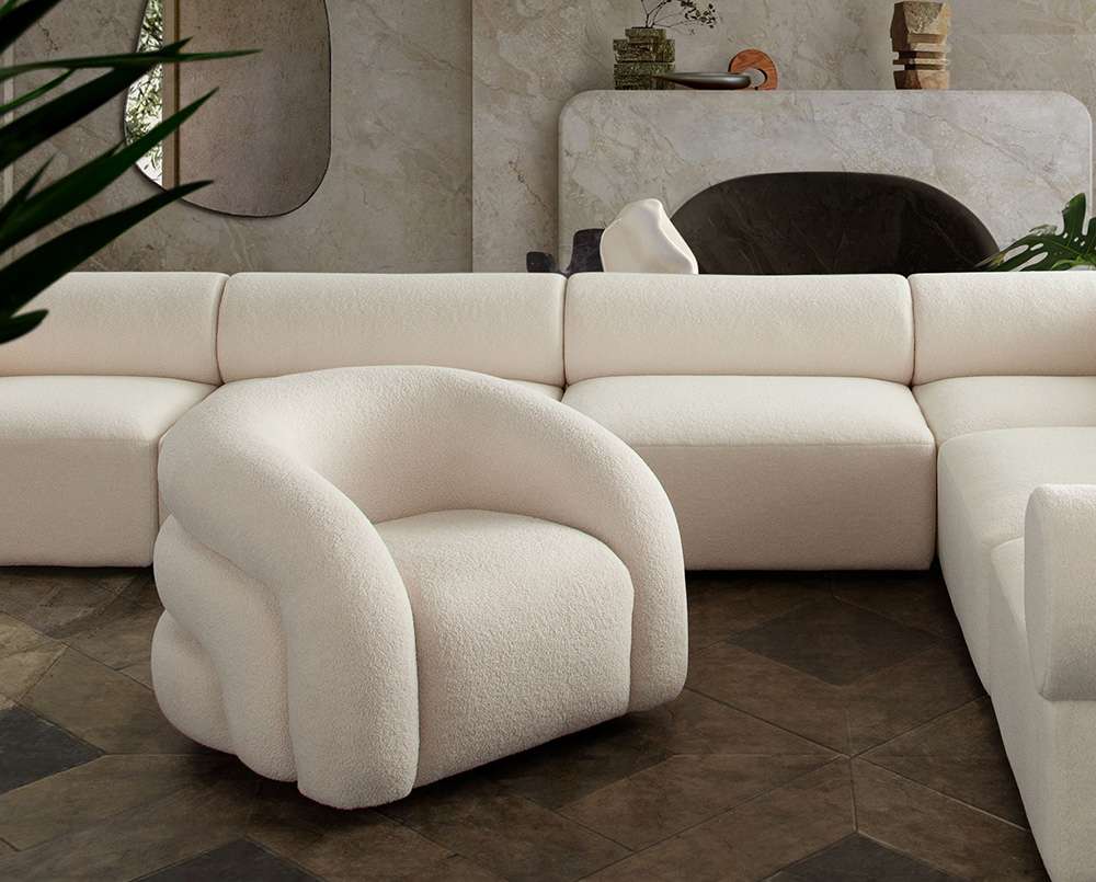Diamond Sofa - Quantum Swivel Accent Chair in Ivory Sherpa - QUANTUMCHIV veiw 8