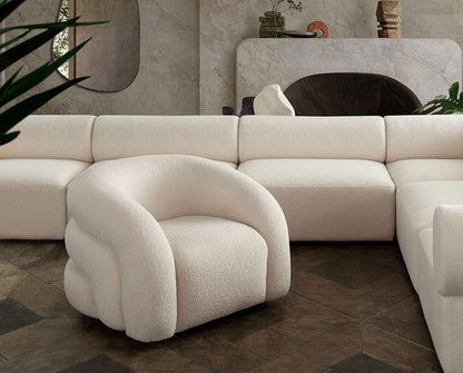 Diamond Sofa - Quantum Swivel Accent Chair in Ivory Sherpa - QUANTUMCHIV veiw 8