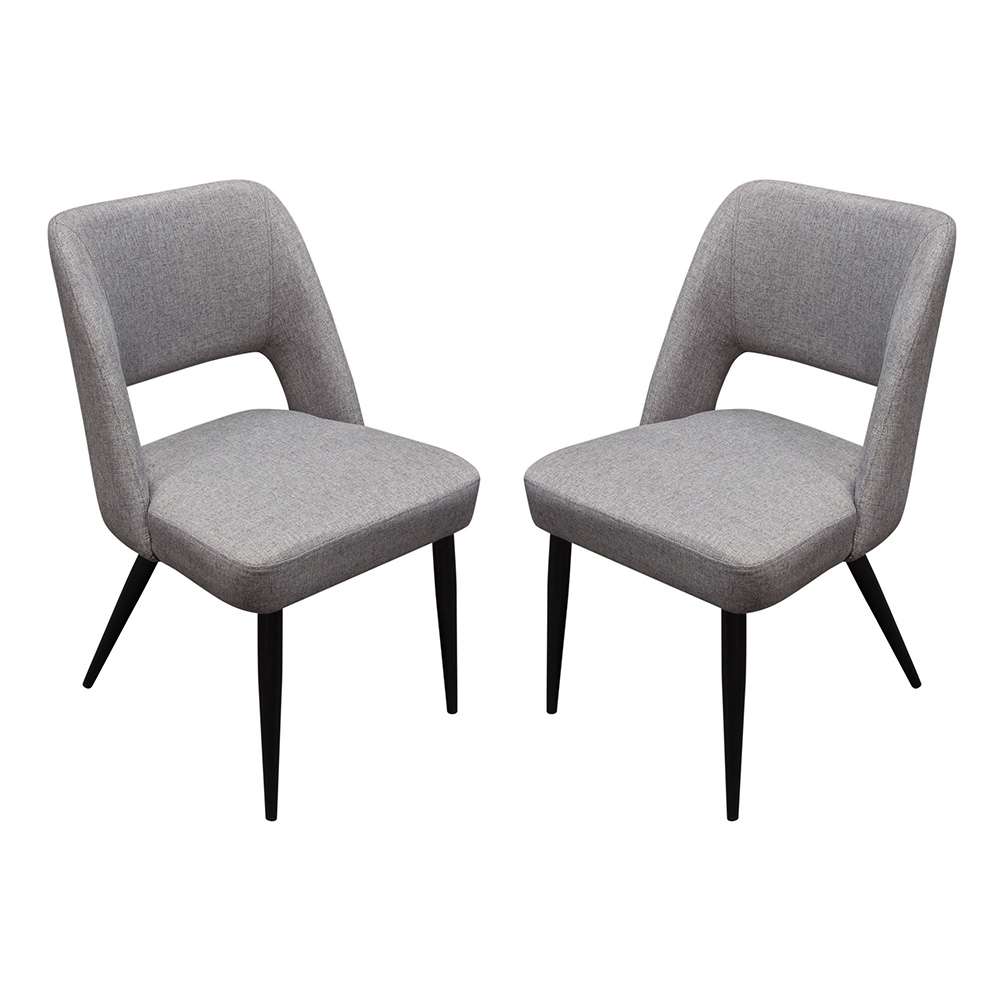 Diamond Sofa -  Reveal Dining Chairs in Grey Fabric w/ Black Powder Coat Metal Leg (Set of 2) - REVEALDCGR2PK veiw 1