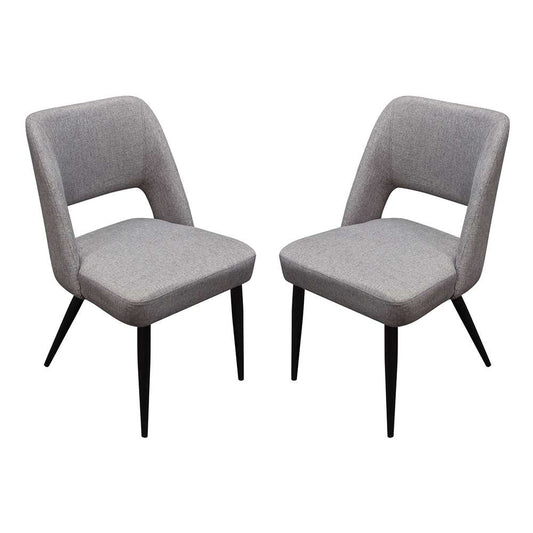 Diamond Sofa -  Reveal Dining Chairs in Grey Fabric w/ Black Powder Coat Metal Leg (Set of 2) - REVEALDCGR2PK veiw 1