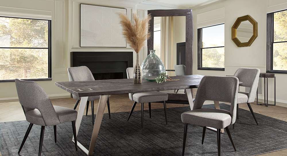 Diamond Sofa -  Reveal Dining Chairs in Grey Fabric w/ Black Powder Coat Metal Leg (Set of 2) - REVEALDCGR2PK veiw 6