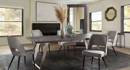 Diamond Sofa -  Reveal Dining Chairs in Grey Fabric w/ Black Powder Coat Metal Leg (Set of 2) - REVEALDCGR2PK veiw 6