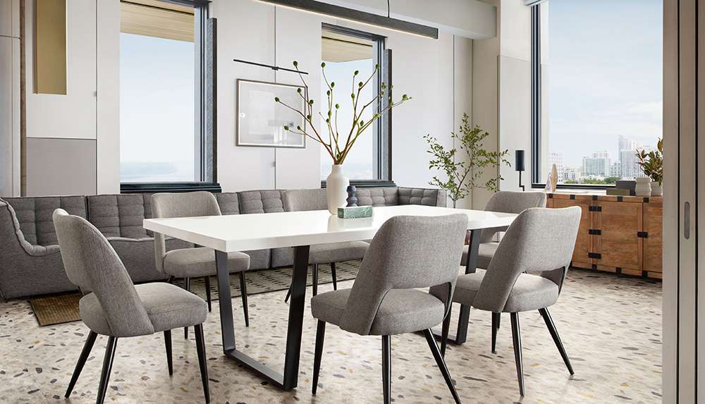 Diamond Sofa -  Reveal Dining Chairs in Grey Fabric w/ Black Powder Coat Metal Leg (Set of 2) - REVEALDCGR2PK veiw 9