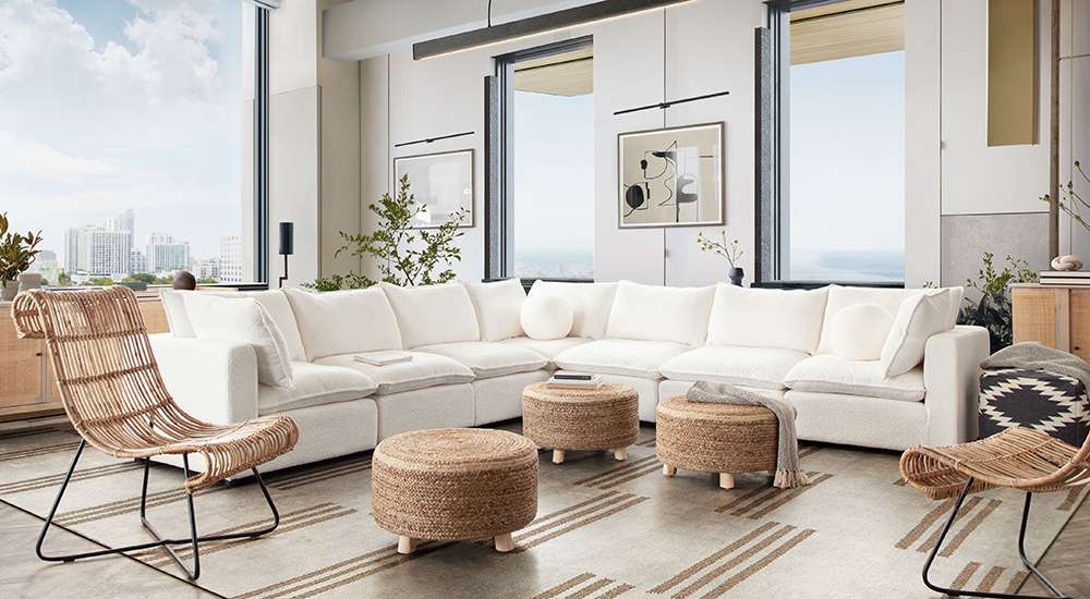 Diamond Sofa - Round Accent Stool in Natural Jute Fiber w/ Wood Legs - STOOLJU veiw 4