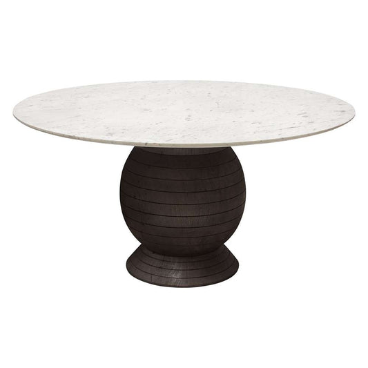 Diamond Sofa - Ashe Round Dining Table w/ Genuine White Marble Top and Solid Acacia Wood Base in Espresso Finish - ASHEDTMA_CLOSEOUT veiw 1