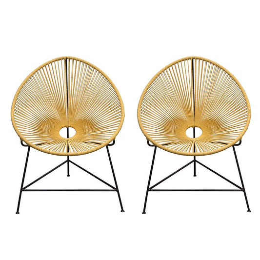 Diamond Sofa - Sativa 2-Pack Accent Chair in Orange Rope w/ Black Iron Rod Frame - SATIVACHOR2PK_CLOSEOUT veiw 1