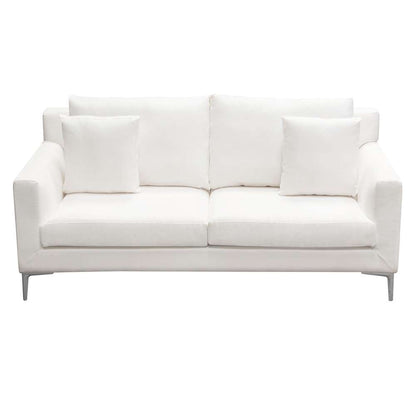 Diamond Sofa - Seattle Loose Back Loveseat in White Linen w/ Polished Silver Metal Leg - SEATTLELOWH veiw 1