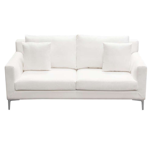 Diamond Sofa - Seattle Loose Back Loveseat in White Linen w/ Polished Silver Metal Leg - SEATTLELOWH veiw 1