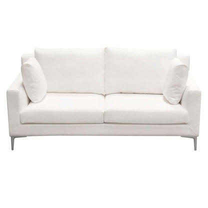 Diamond Sofa - Seattle Loose Back Loveseat in White Linen w/ Polished Silver Metal Leg - SEATTLELOWH veiw 2
