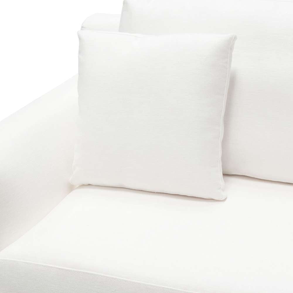 Diamond Sofa - Seattle Loose Back Loveseat in White Linen w/ Polished Silver Metal Leg - SEATTLELOWH veiw 5