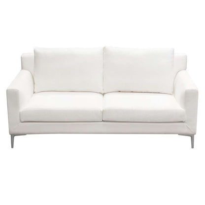Diamond Sofa - Seattle Loose Back Loveseat in White Linen w/ Polished Silver Metal Leg - SEATTLELOWH veiw 7