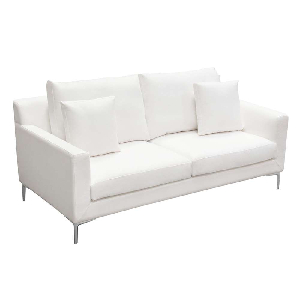 Diamond Sofa - Seattle Loose Back Loveseat in White Linen w/ Polished Silver Metal Leg - SEATTLELOWH veiw 9
