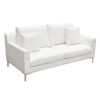 Diamond Sofa - Seattle Loose Back Loveseat in White Linen w/ Polished Silver Metal Leg - SEATTLELOWH veiw 9