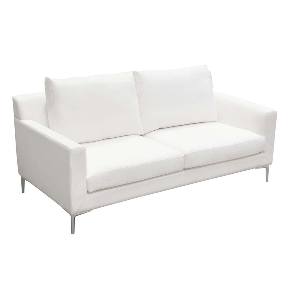 Diamond Sofa - Seattle Loose Back Loveseat in White Linen w/ Polished Silver Metal Leg - SEATTLELOWH veiw 10