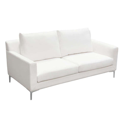 Diamond Sofa - Seattle Loose Back Loveseat in White Linen w/ Polished Silver Metal Leg - SEATTLELOWH veiw 10