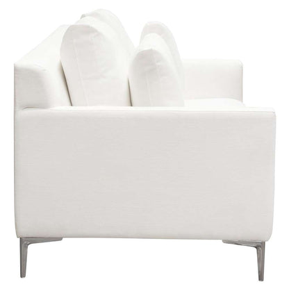 Diamond Sofa - Seattle Loose Back Loveseat in White Linen w/ Polished Silver Metal Leg - SEATTLELOWH veiw 11