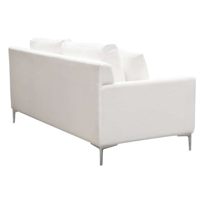 Diamond Sofa - Seattle Loose Back Loveseat in White Linen w/ Polished Silver Metal Leg - SEATTLELOWH veiw 12
