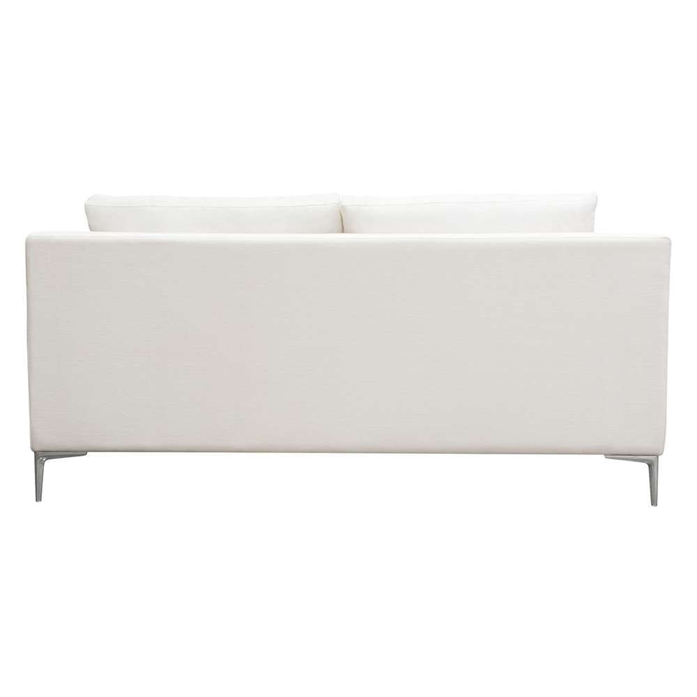 Diamond Sofa - Seattle Loose Back Loveseat in White Linen w/ Polished Silver Metal Leg - SEATTLELOWH veiw 13