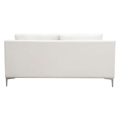 Diamond Sofa - Seattle Loose Back Loveseat in White Linen w/ Polished Silver Metal Leg - SEATTLELOWH veiw 13