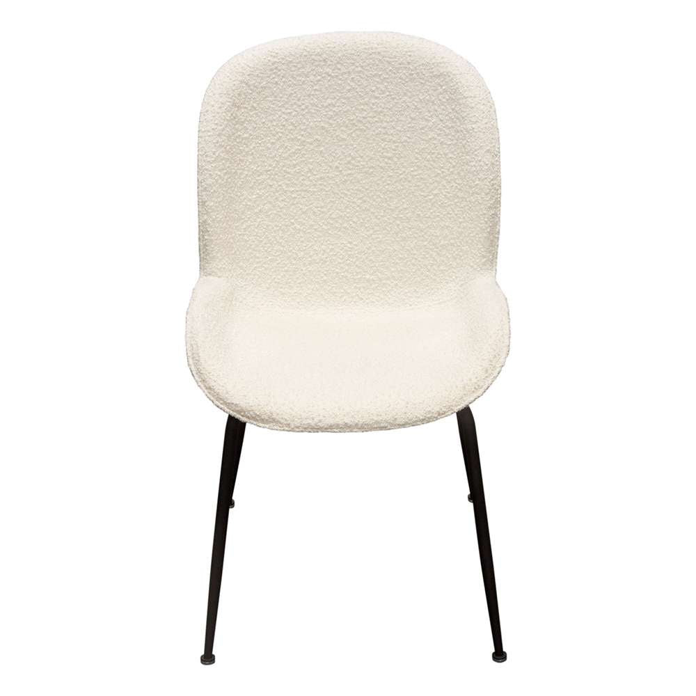 Diamond Sofa - Session 2-Pack Dining Chair in Ivory Boucle w/ Black Powder Coat Metal Leg - SESSIONDCIV2PK veiw 2