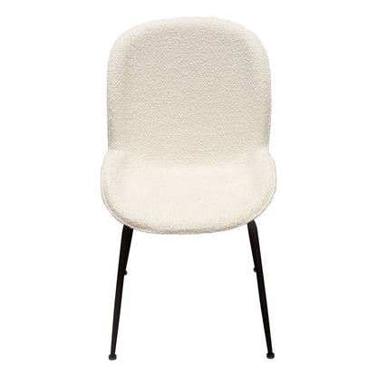 Diamond Sofa - Session 2-Pack Dining Chair in Ivory Boucle w/ Black Powder Coat Metal Leg - SESSIONDCIV2PK veiw 2