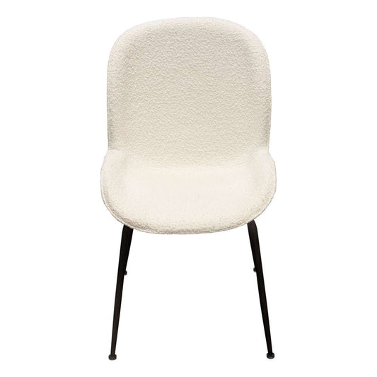 Diamond Sofa - Session 2-Pack Dining Chair in Ivory Boucle w/ Black Powder Coat Metal Leg - SESSIONDCIV2PK veiw 2