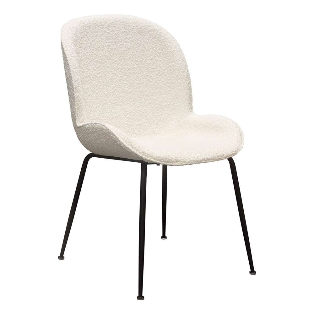Diamond Sofa - Session 2-Pack Dining Chair in Ivory Boucle w/ Black Powder Coat Metal Leg - SESSIONDCIV2PK veiw 6
