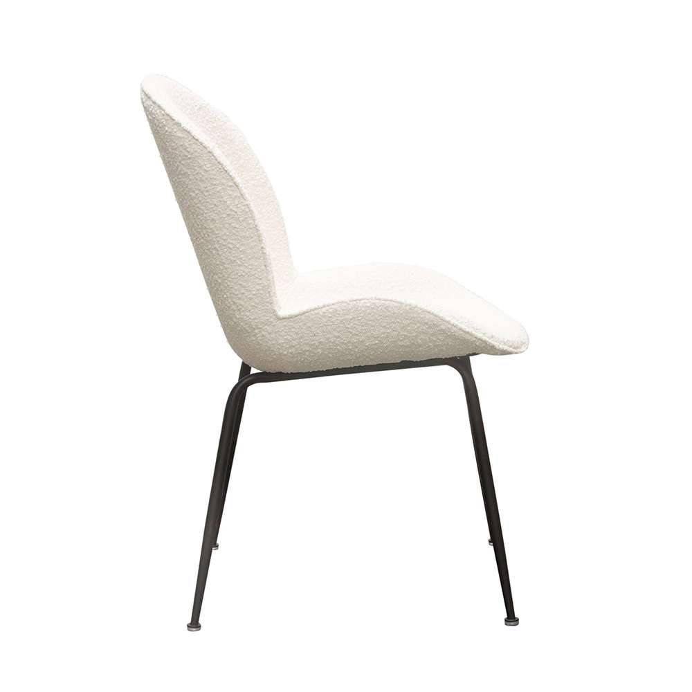 Diamond Sofa - Session 2-Pack Dining Chair in Ivory Boucle w/ Black Powder Coat Metal Leg - SESSIONDCIV2PK veiw 7