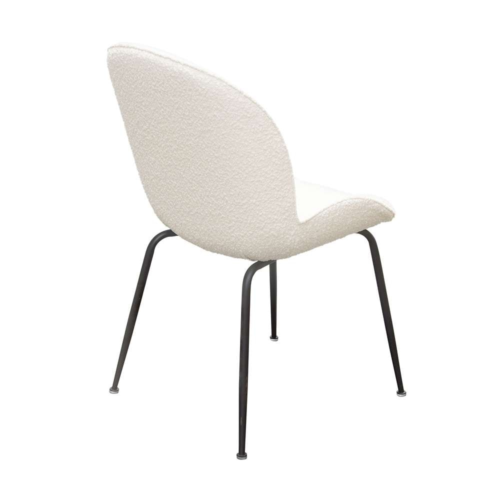 Diamond Sofa - Session 2-Pack Dining Chair in Ivory Boucle w/ Black Powder Coat Metal Leg - SESSIONDCIV2PK veiw 9
