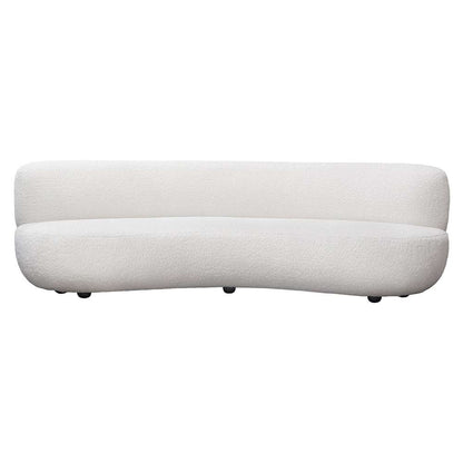 Diamond Sofa - Simone Curved Sofa in White Faux Sheepskin Fabric - SIMONESOWH veiw 1