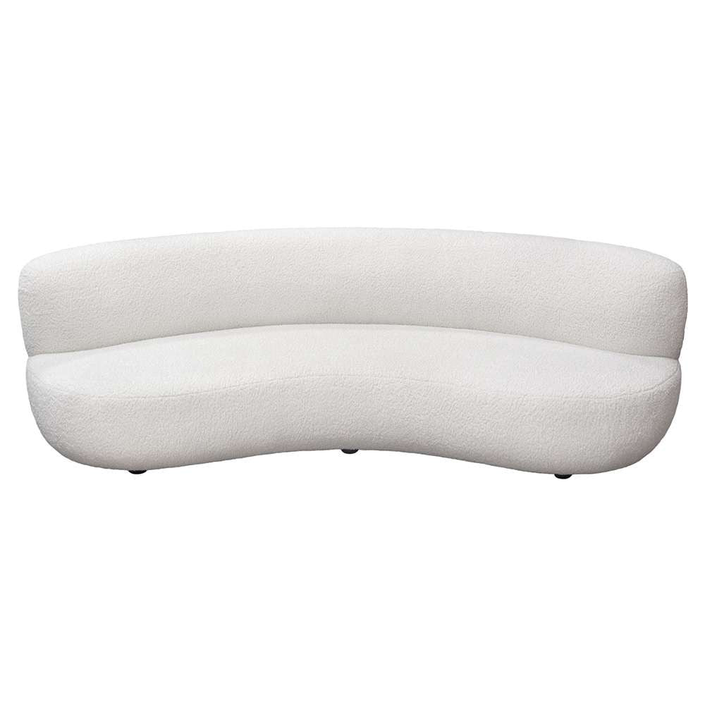 Diamond Sofa - Simone Curved Sofa in White Faux Sheepskin Fabric - SIMONESOWH veiw 2
