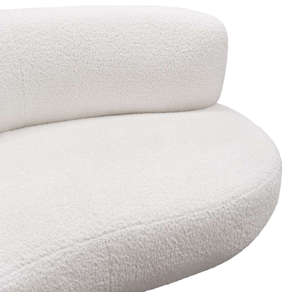 Diamond Sofa - Simone Curved Sofa in White Faux Sheepskin Fabric - SIMONESOWH veiw 3